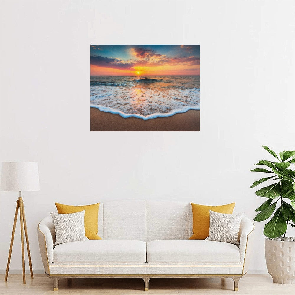 Sunset Beach Canvas Art Print 20"x16"