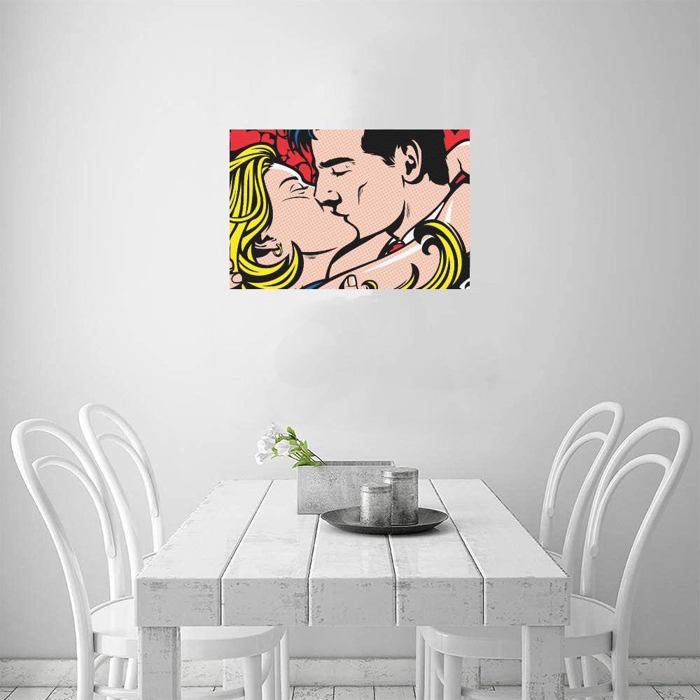 Super Kiss Canvas Art Print 18"x12"