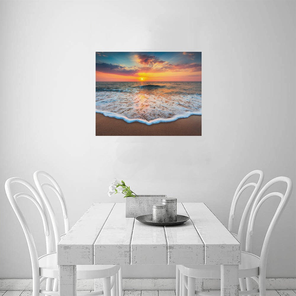 Sunset Beach Canvas Art Print 20"x16"