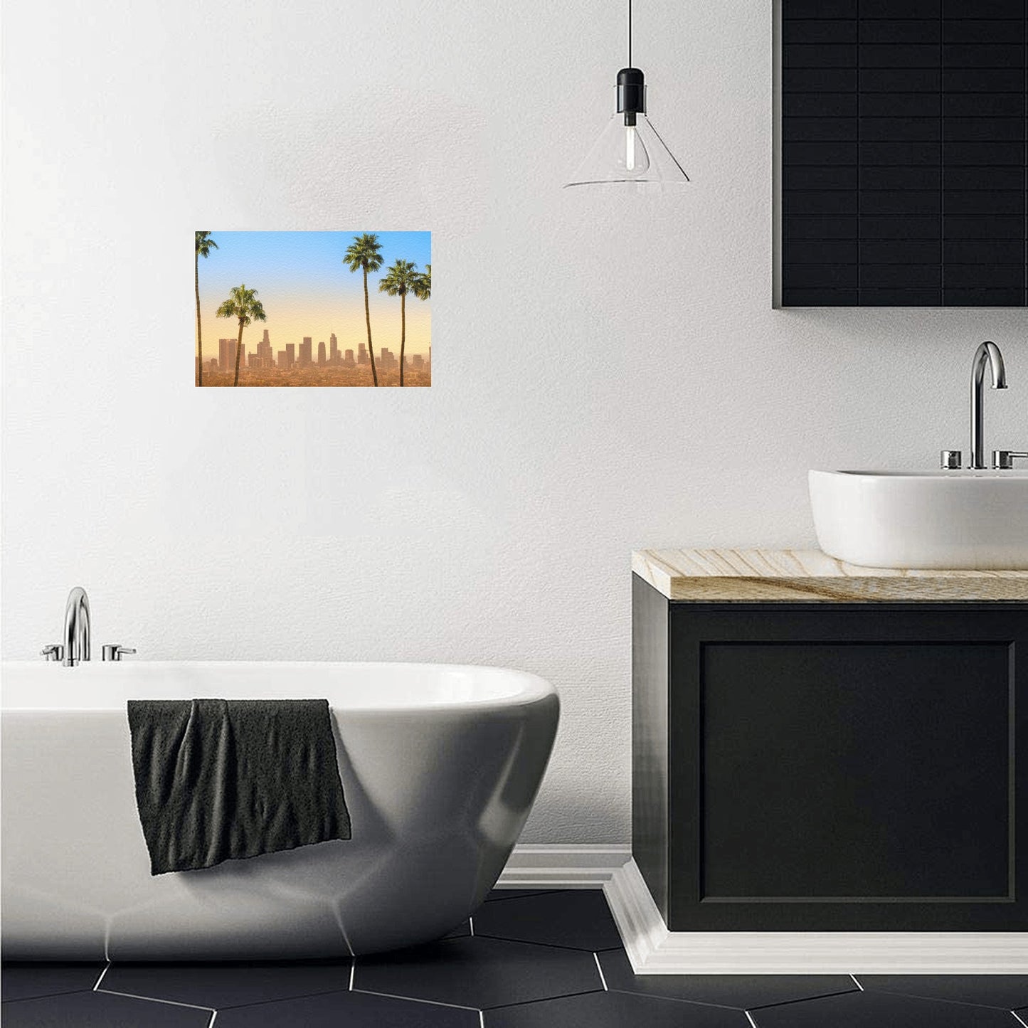 LA Scene Canvas Art Print 12"x8"