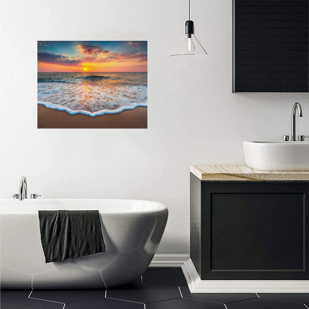 Sunset Beach Canvas Art Print 20"x16"