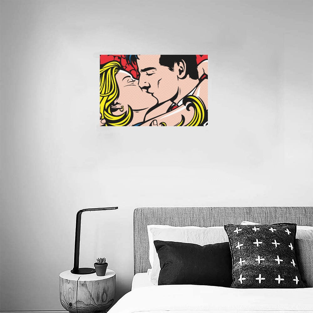 Super Kiss Canvas Art Print 18"x12"