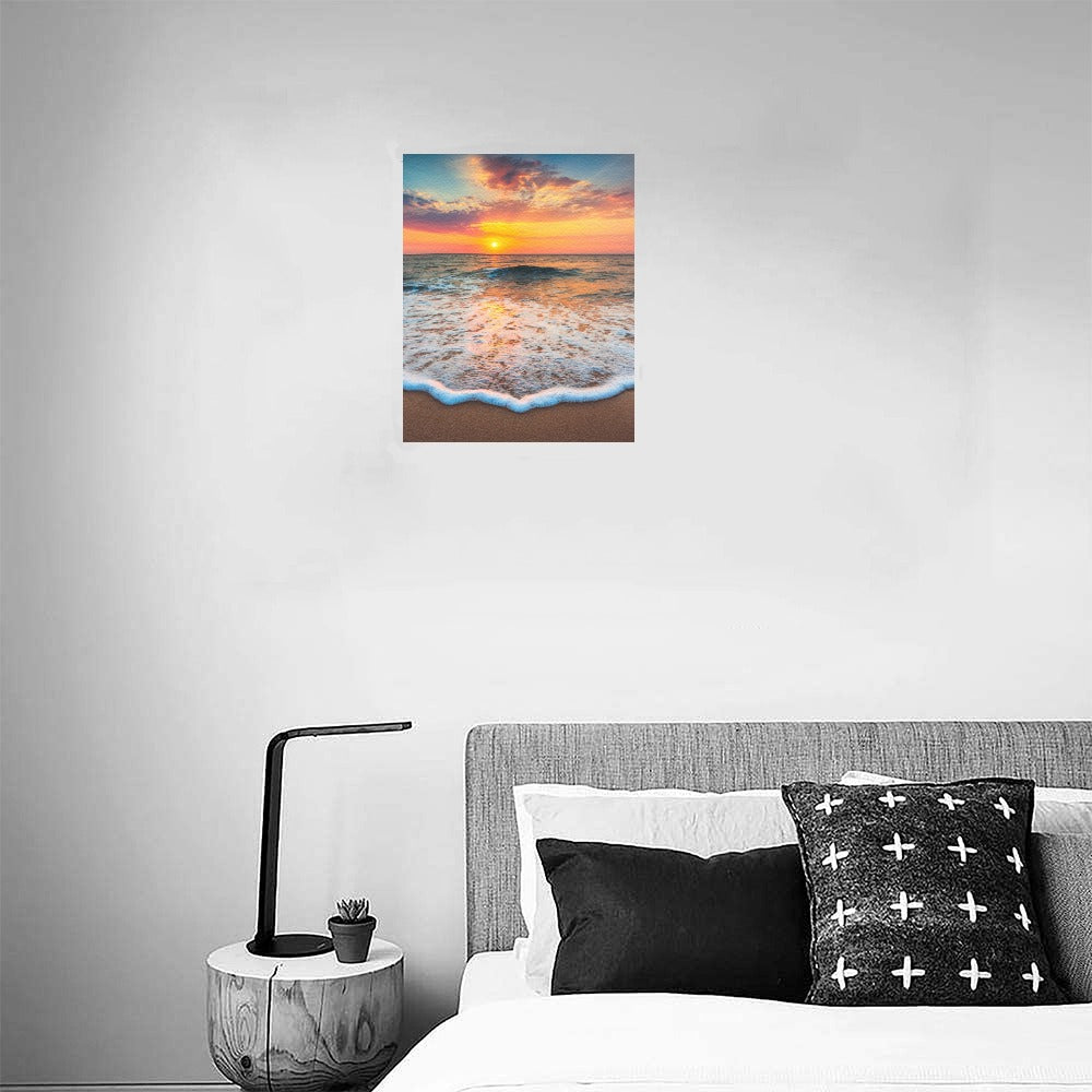 Sunset Beach Canvas Art Print 8"x10"