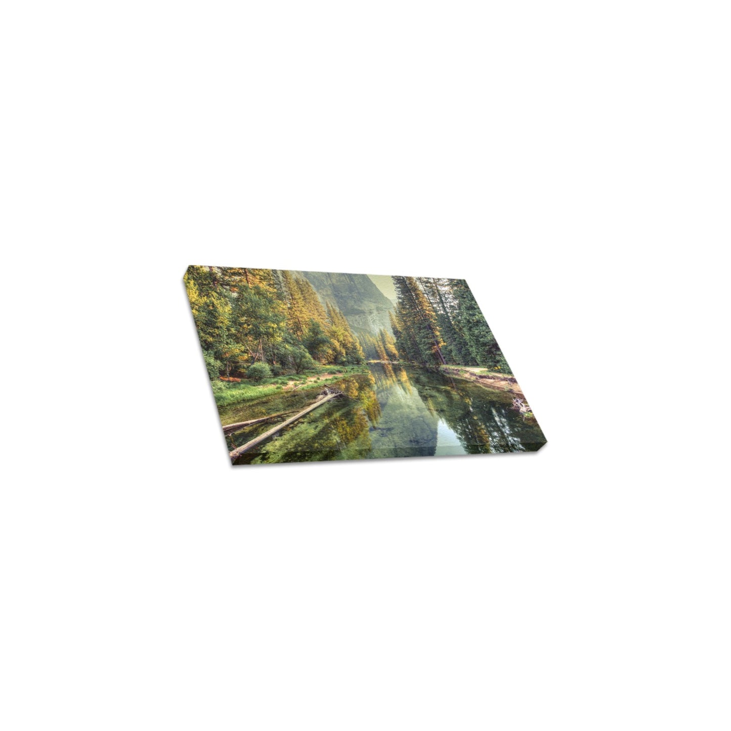 Mountain River Canvas Art Print 12"x8"
