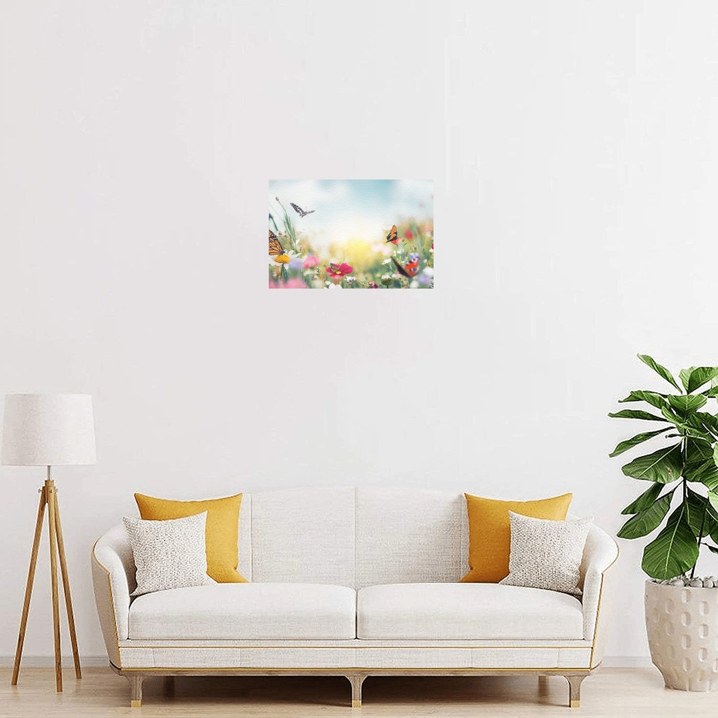 Butterfly Patch Canvas Art Print 12"x8"