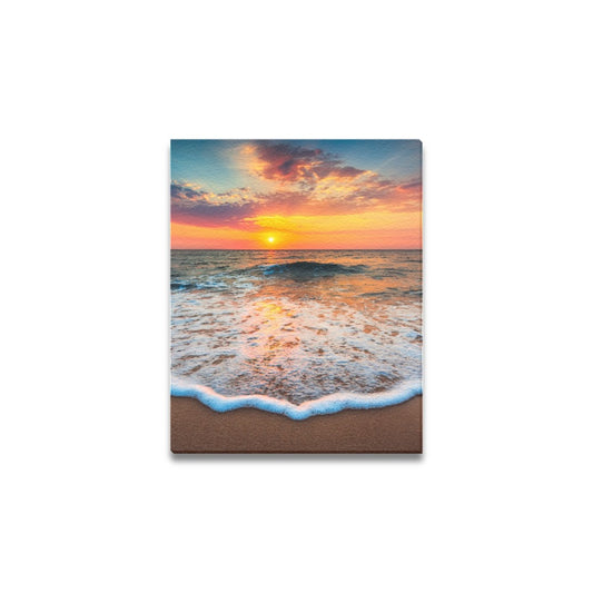 Sunset Beach Canvas Art Print 8"x10"