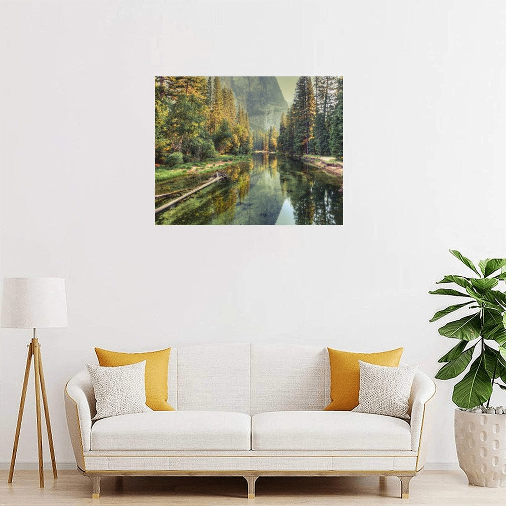 Mountain River Canvas Art Print 20"x16"