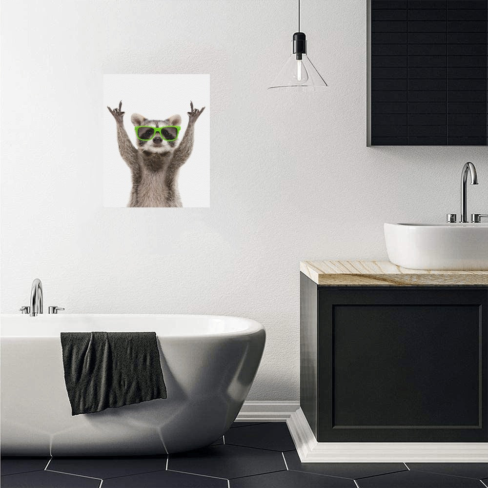 Party Raccoon Canvas Art Print 16"x20"