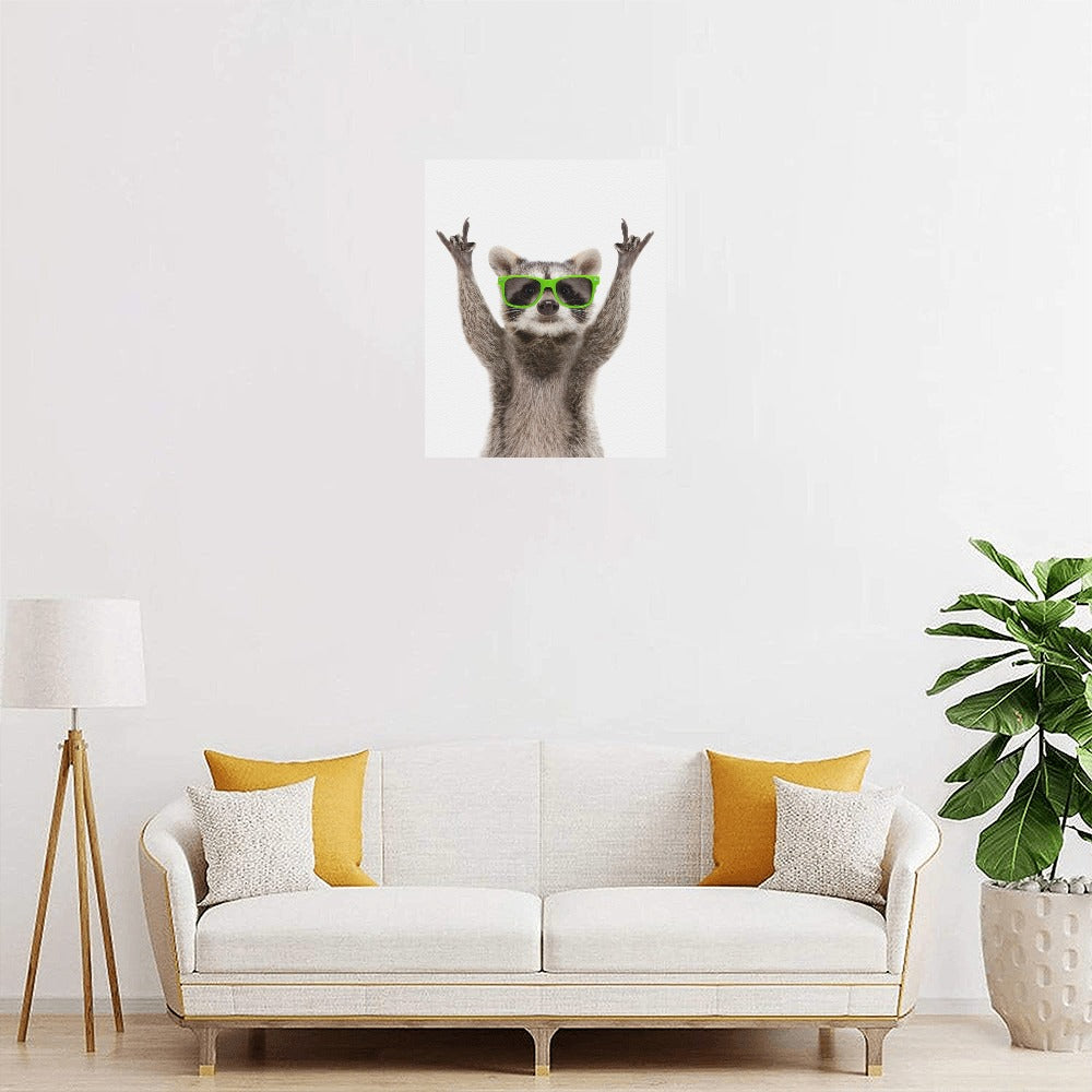 Party Raccoon Canvas Art Print 16"x20"