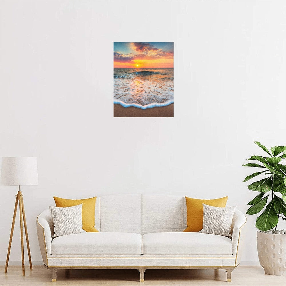 Sunset Beach Canvas Art Print 8"x10"