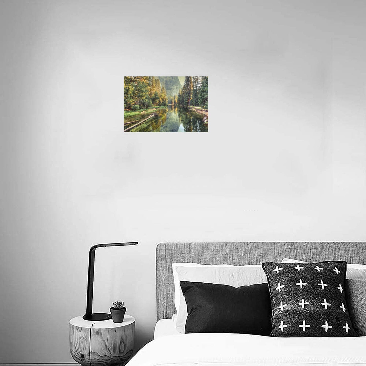 Mountain River Canvas Art Print 12"x8"