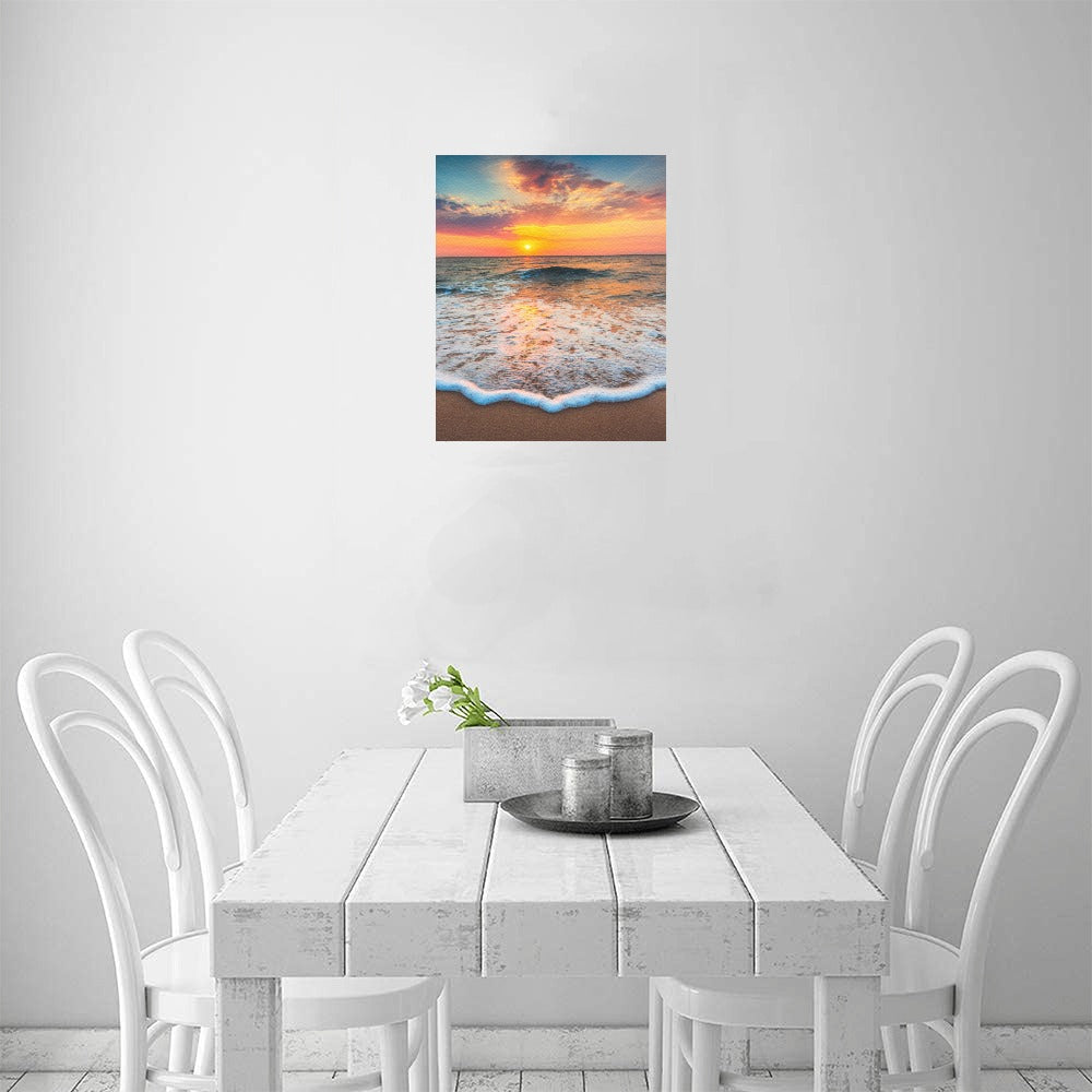 Sunset Beach Canvas Art Print 8"x10"