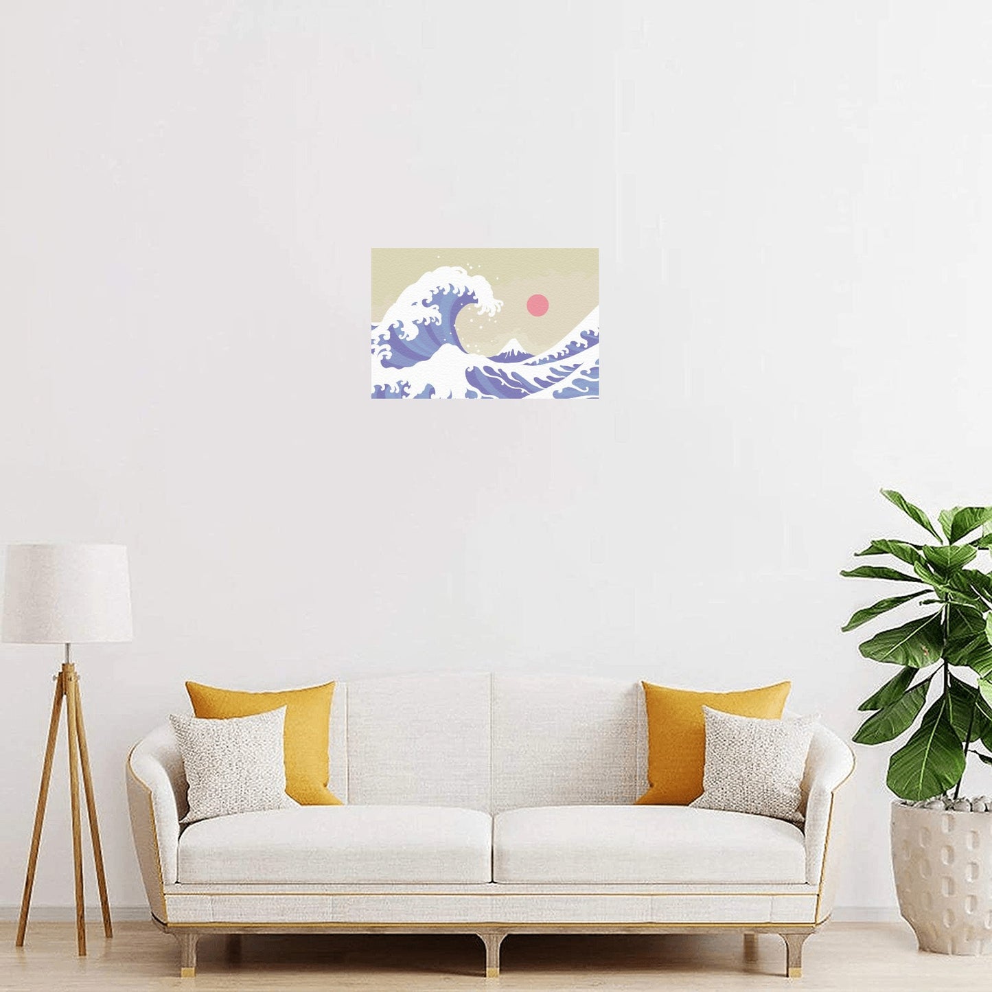 Kanagawa Wave Canvas Art Print 12"x8"