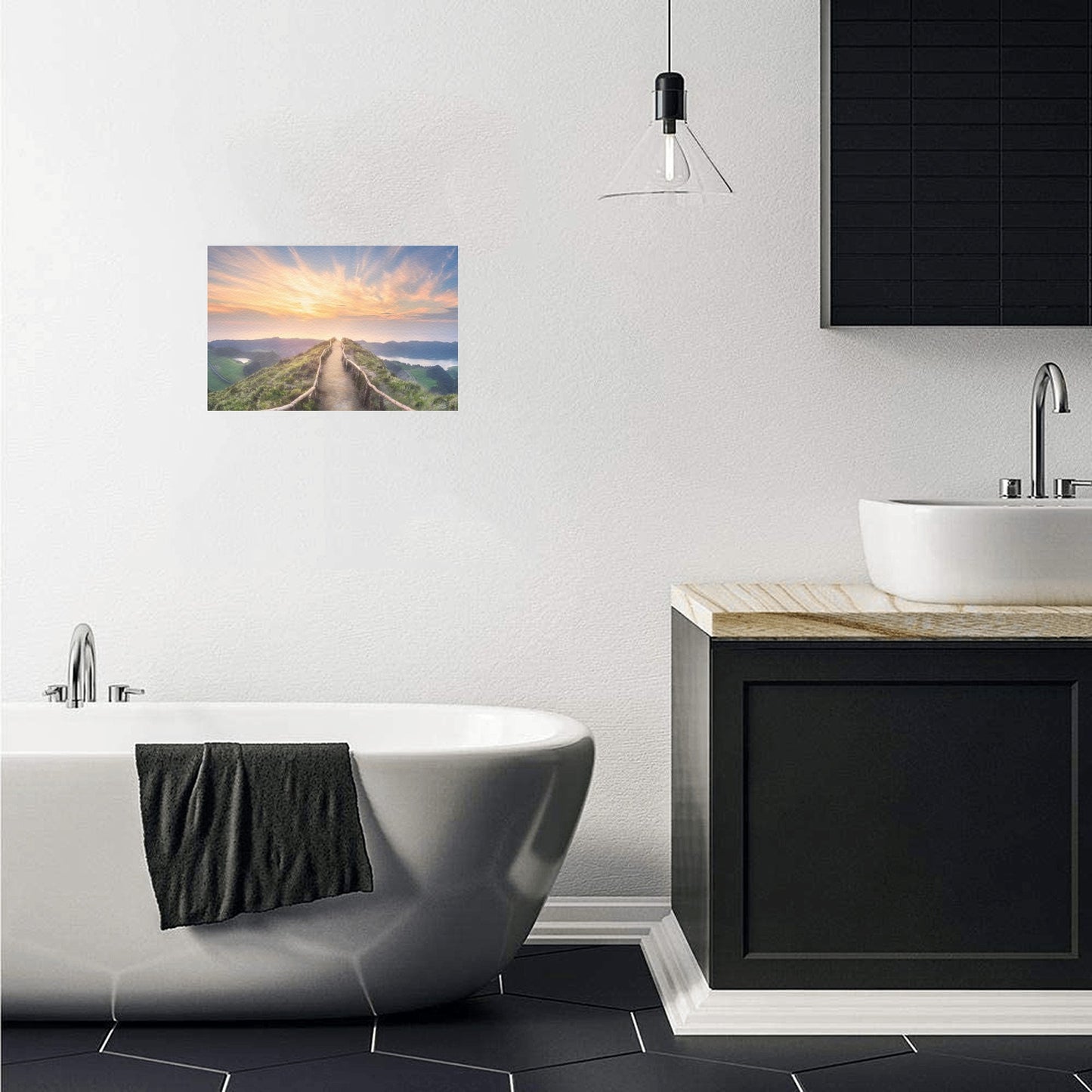Sunset Pathway Canvas Art Print 12"x8"