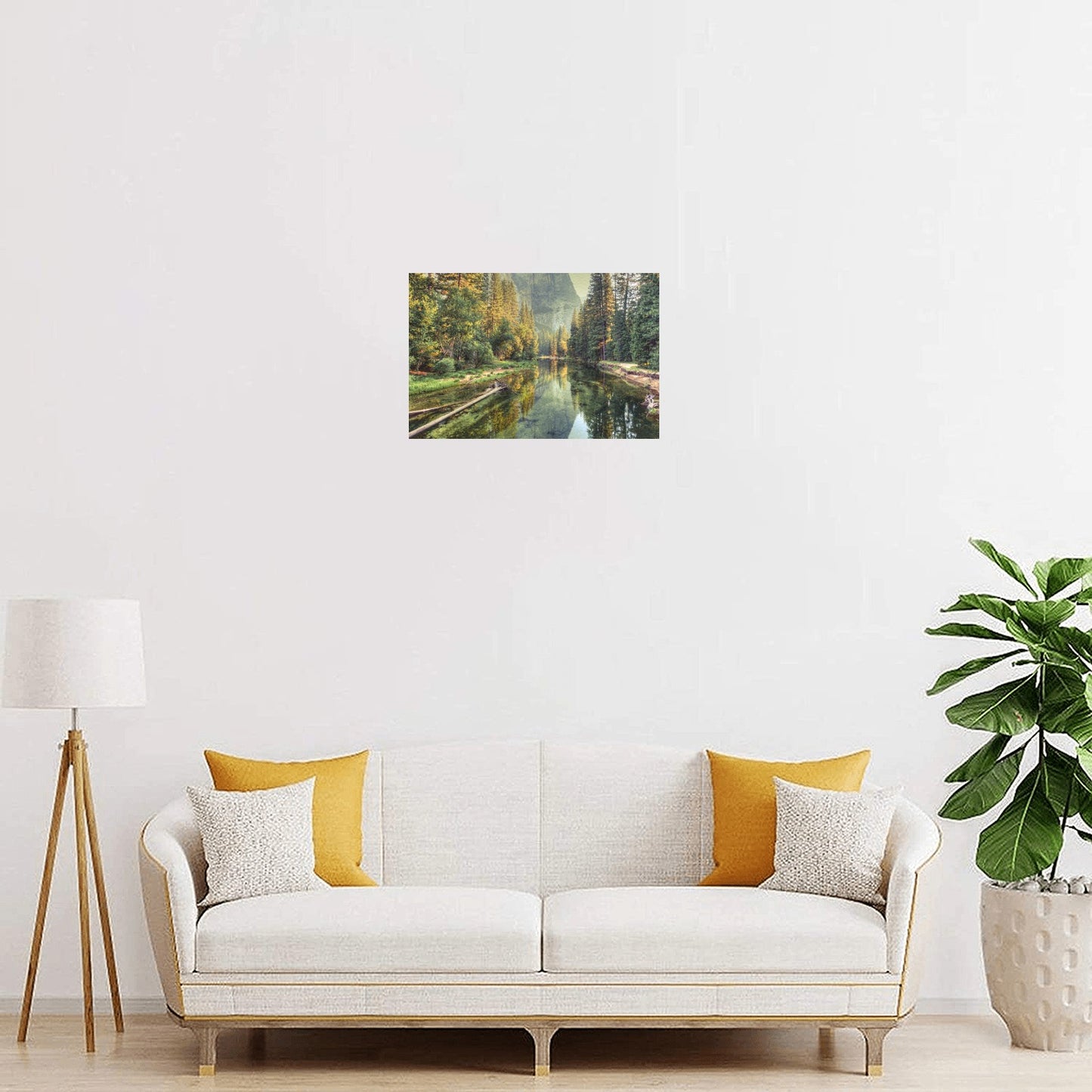 Mountain River Canvas Art Print 12"x8"