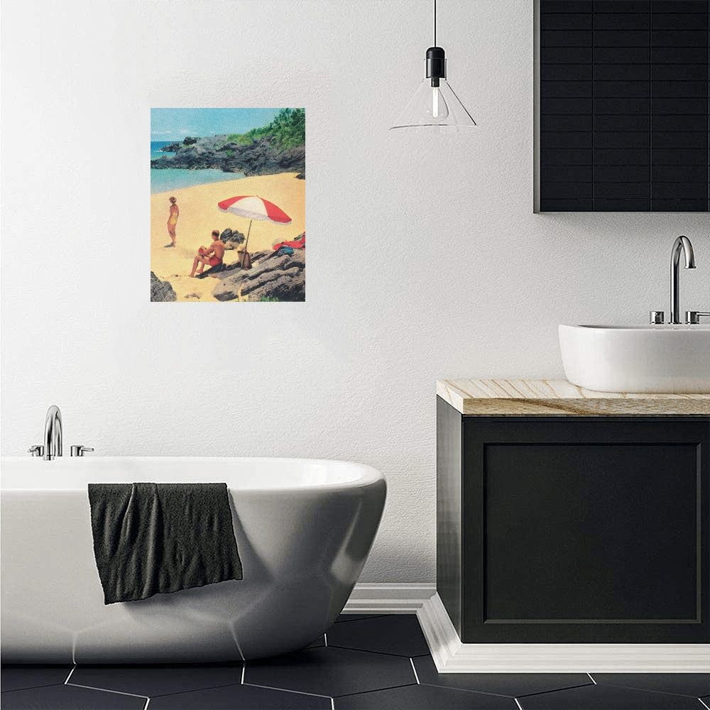 Retro Beach Canvas Art Print 16"x20"