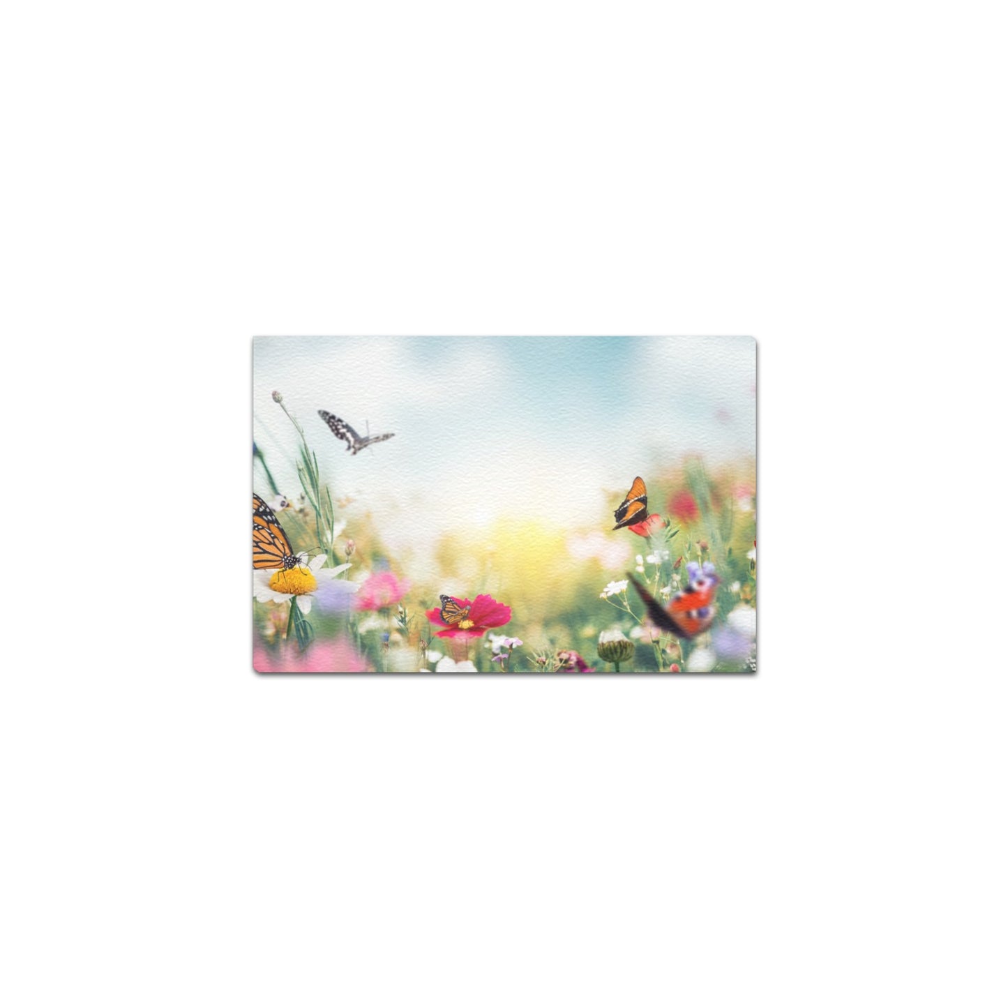 Butterfly Patch Canvas Art Print 12"x8"