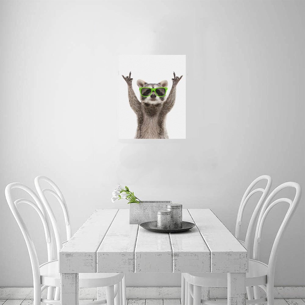 Party Raccoon Canvas Art Print 16"x20"