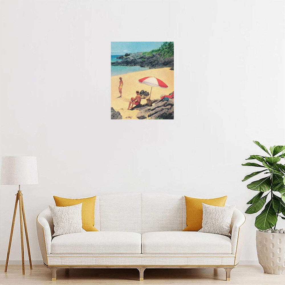 Retro Beach Canvas Art Print 16"x20"