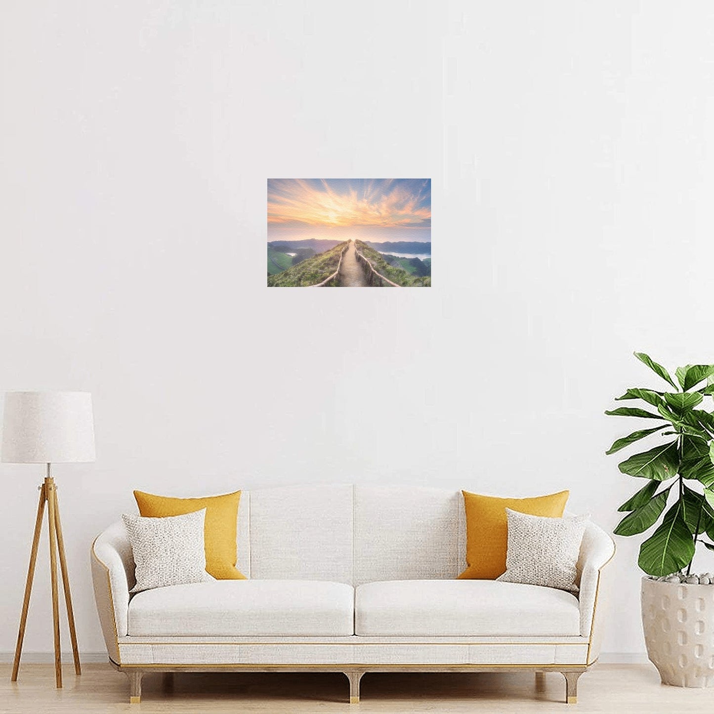 Sunset Pathway Canvas Art Print 12"x8"