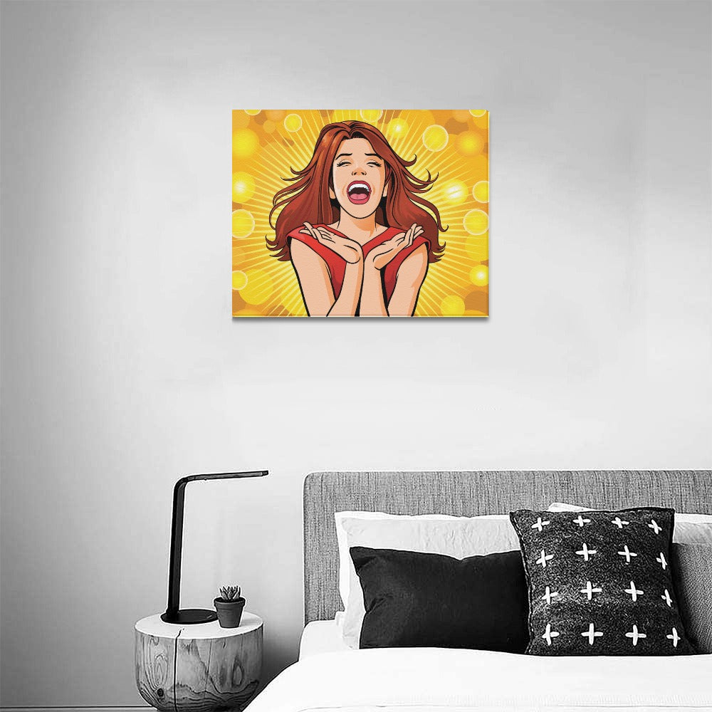 Joyful Girl Canvas Art Print 20"x16"