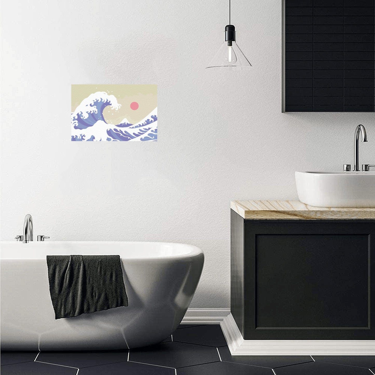 Kanagawa Wave Canvas Art Print 12"x8"