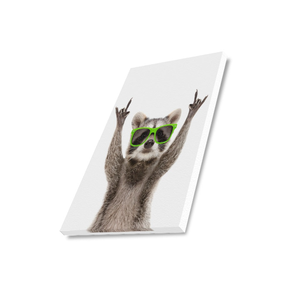 Party Raccoon Canvas Art Print 16"x20"