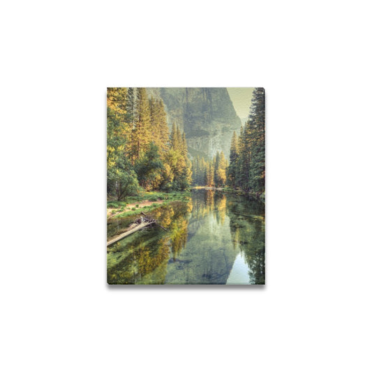 Mountain River Canvas Art Print 8"x10"