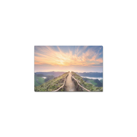 Sunset Pathway Canvas Art Print 12"x8"