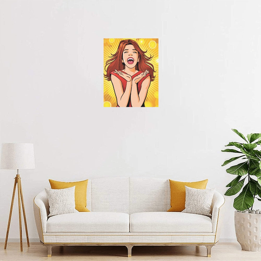 Joyful Girl Canvas Art Print 8"x10"