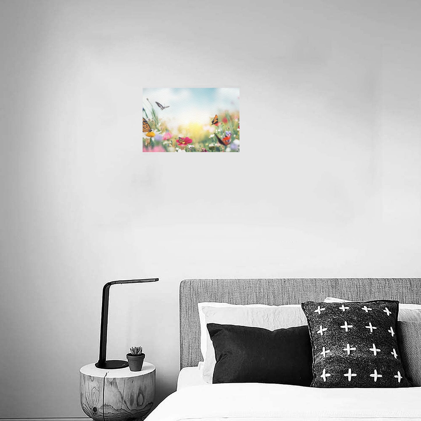 Butterfly Patch Canvas Art Print 12"x8"