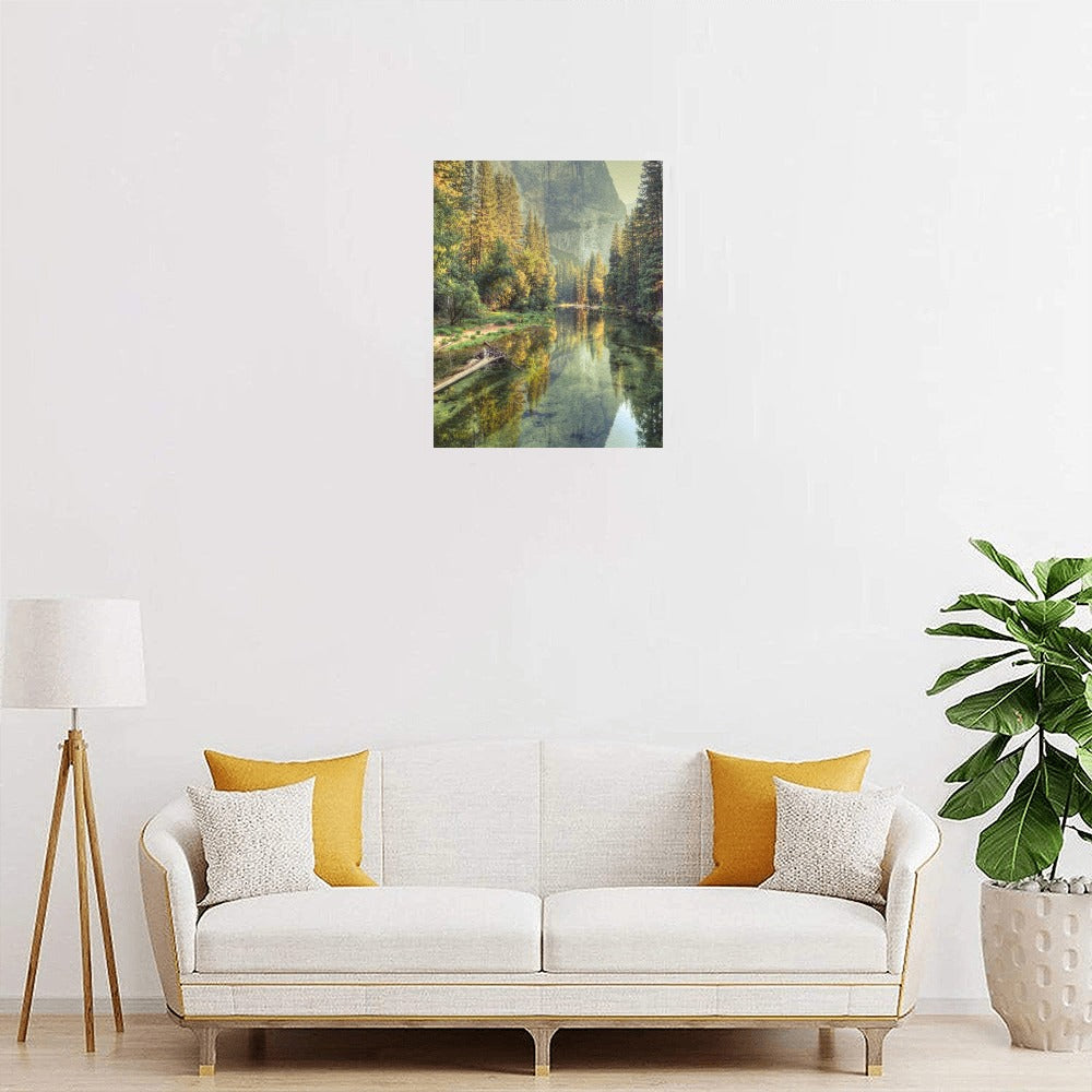 Mountain River Canvas Art Print 8"x10"