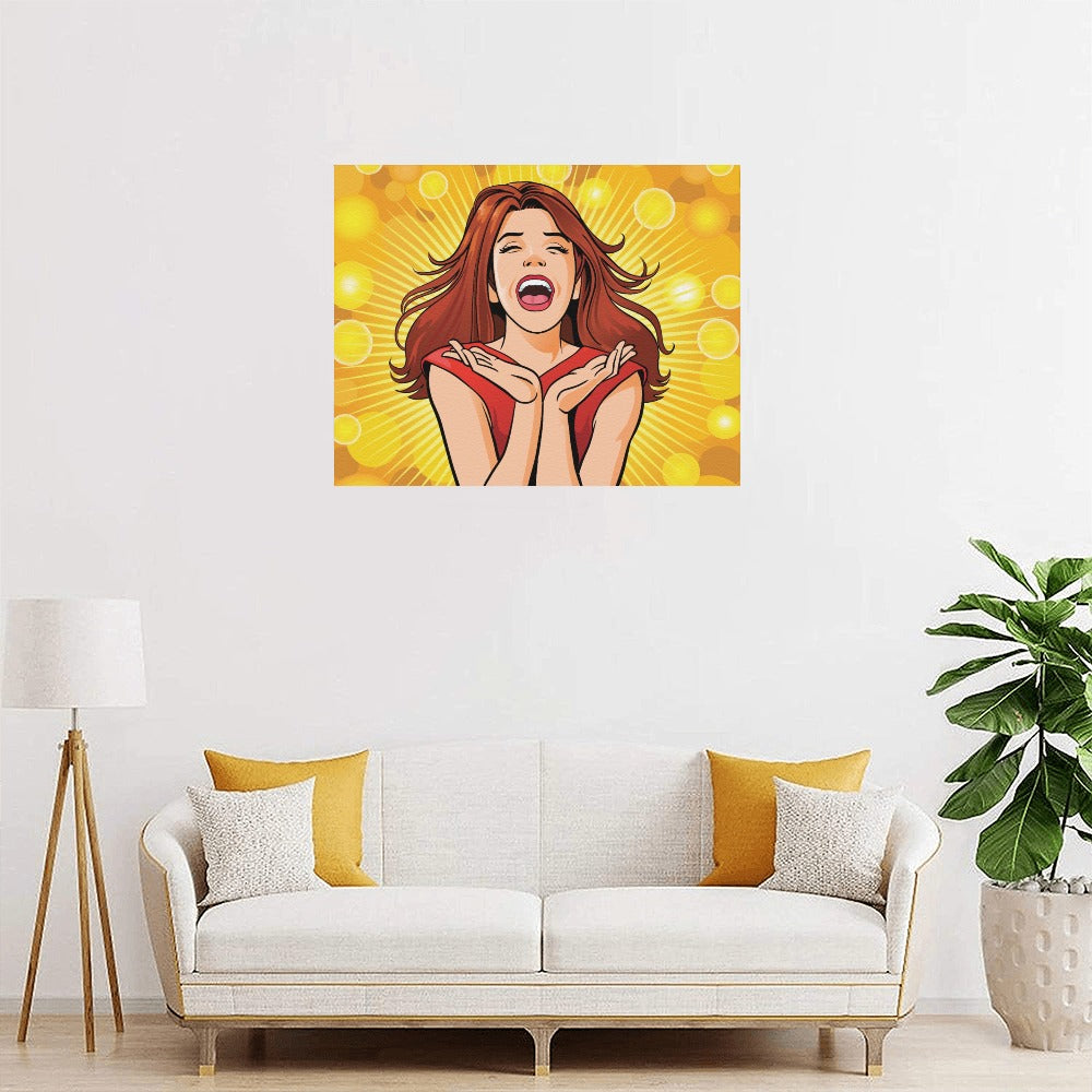 Joyful Girl Canvas Art Print 20"x16"